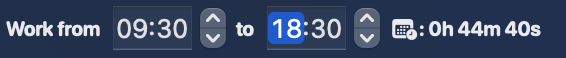Workday timer placeholder
